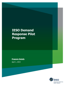 IESO Demand Response Pilot Program: Program Details