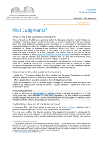 Pilot judgments - European Court of Human Rights