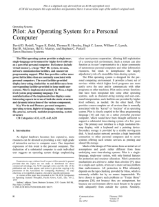 Pilot: An Operating System for a Personal Computer