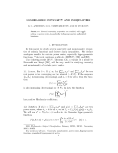 GENERALIZED CONVEXITY AND INEQUALITIES 1. Introduction In