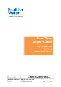 CWBS Data Sheet to Clean Water Booster Station