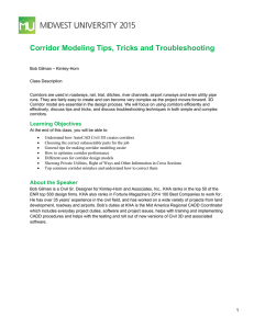 Corridor Modeling Tips, Tricks and Troubleshooting