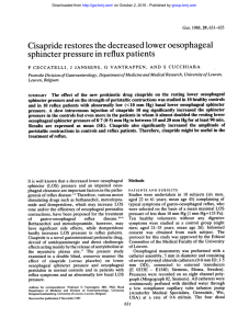 Cisapriderestores the decreased loweroesophageal sphincter