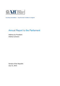Annual Report to the Parliament