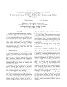 A Universal Sensor Control Architecture Considering Robot