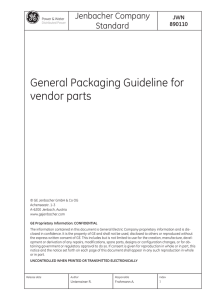 JENBACH 890110 General Packaging Guideline for vendor parts