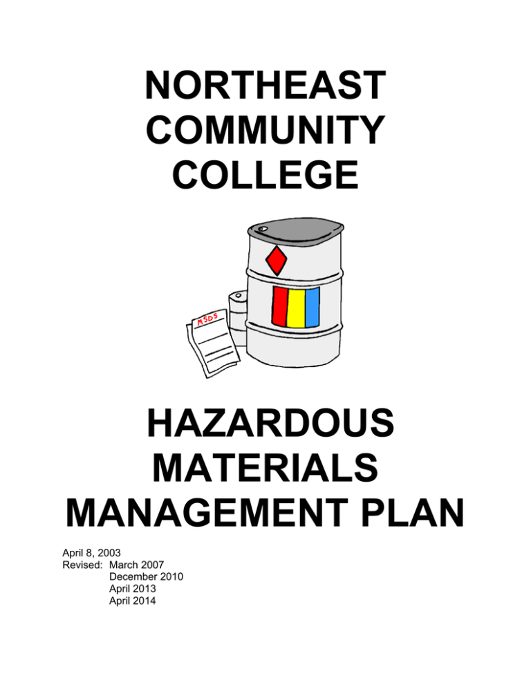 Hazardous Material Management Plan Sample