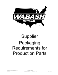 Supplier Packaging Requirements for Production Parts