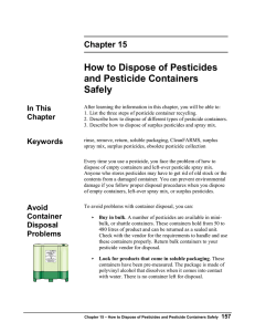 How to Dispose of Pesticides and Pesticide Containers Safely