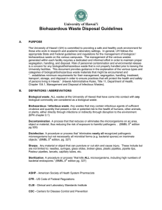 Biohazardous Waste Disposal Guidelines