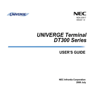 UNIVERGE Terminal DT300 Series