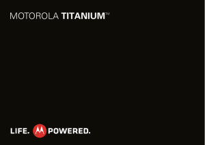 MOTOROLA TITANIUM - User Guide