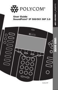 SoundPoint IP 501 User Guide SIP 3.0