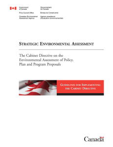 The Cabinet Directive on the Environmental Assessment of Policy