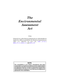 Environmental Assessment - Saskatchewan Publications Centre