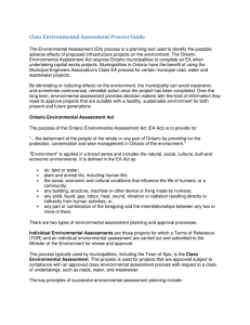 Class Environmental Assessment Process Guide