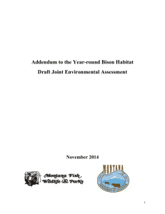 Addendum to the Year-round Bison Habitat Draft Joint