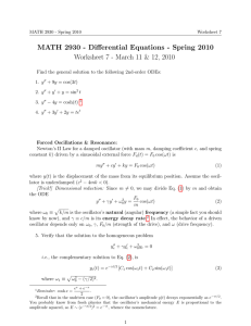 MATH 2930 - Differential Equations