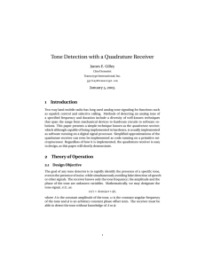 Tone Detection with a Quadrature Receiver