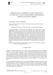 modelling of a hybrid culture system with a stationary layer of liquid