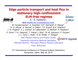Edge particle transport and heat flux in stationary high