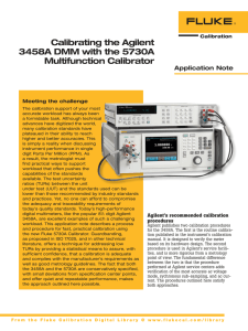 Calibrating the Hewlett-Packard 3458A DMM with the Fluke 5720A