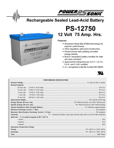 Rechargeable Sealed Lead-Acid Battery PS-12750