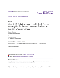 Vitamin D Deficiency and Possible Risk Factors Among Middle