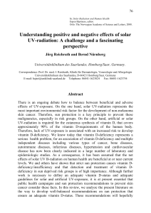 Understanding positive and negative effects of solar UV