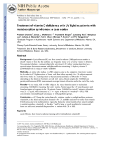 Treatment of vitamin D deficiency with UV light in