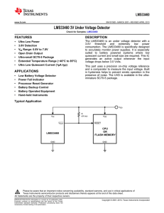 LMS33460 3V Under Voltage Detector (Rev. D)