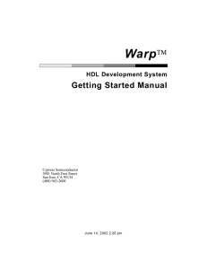 Warp Release 6.3 Getting Started Manual