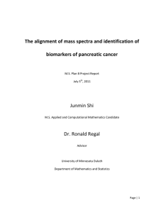 The alignment of mass spectra and identification of biomarkers of