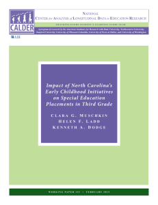 Impact of North Carolina`s Early Childhood Initiatives on