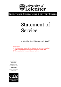 Careers Service Statement of Service