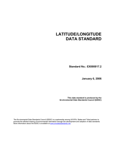 LATITUDE/LONGITUDE DATA STANDARD