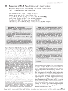 Treatment of Neck Pain: Noninvasive Interventions