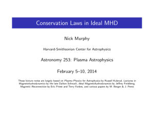 Conservation Laws in Ideal MHD - Harvard