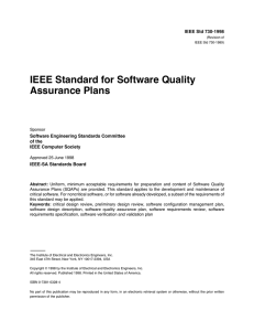 IEEE Standard For Software Quality Assurance Plans