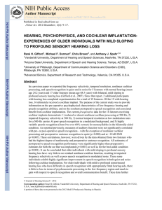 (2012). Hearing, psychophysics and cochlear implantation