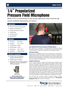 1/4” Prepolarized Pressure Field Microphone