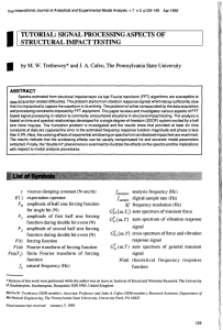 MODAL v7n2 - TUTORIAL: Signal Processing Aspects of Structural