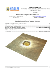 NCALM Mapping Project Report
