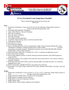 Overhead Crane Inspection Checklist