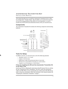 Anemometer Transmitter Kit