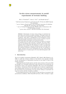 In-situ stress measurements in model experiments of tectonic faulting