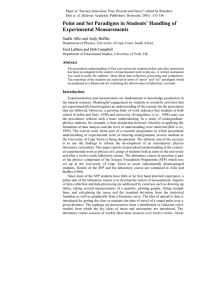 Point and Set Paradigms in Students` Handling of Experimental