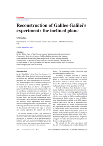 Reconstruction of Galileo Galilei`s experiment: the
