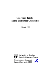 On-Farm Experiments - Some Biometric Guidelines