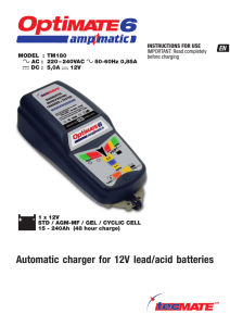 Automatic charger for 12V lead/acid batteries